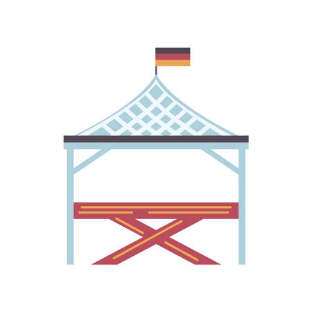 oktoberfest tent and benchのイラスト素材