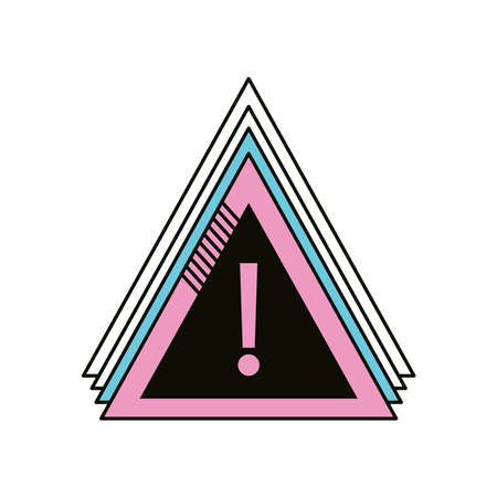 retro futuristic caution signのイラスト素材