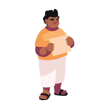 man with blank bannerのイラスト素材