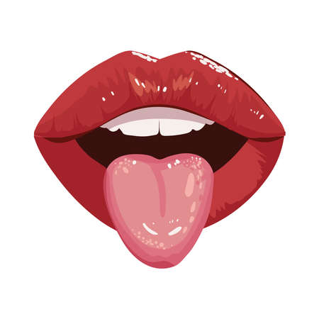 woman mouth tongueのイラスト素材