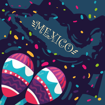 mexico maracas musicのイラスト素材