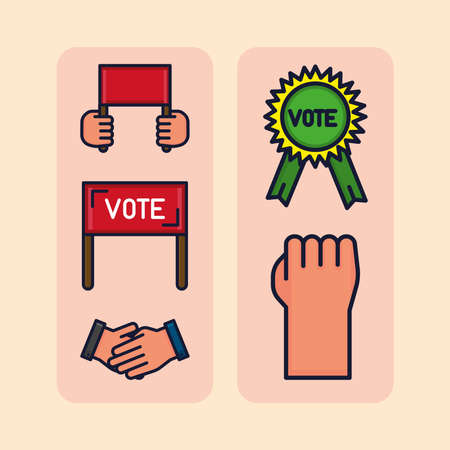 icons set of elections dayのイラスト素材