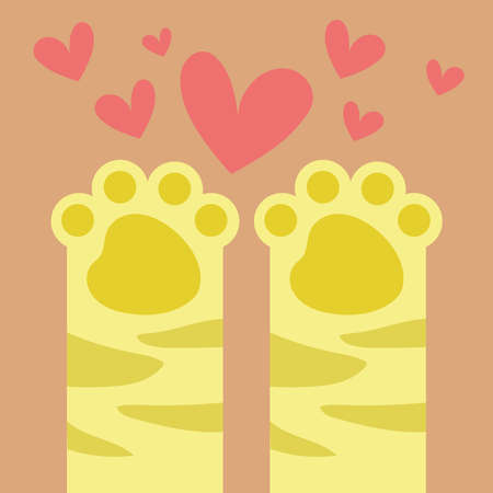 cat paw cartoonのイラスト素材