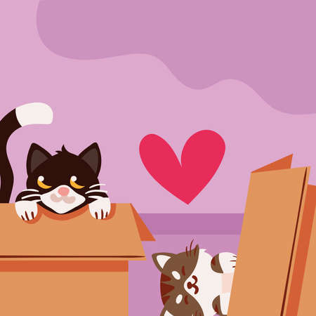 cartoon little catsのイラスト素材