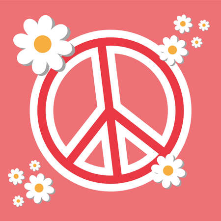 peace and love hippieのイラスト素材