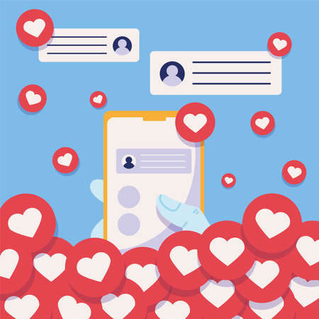 social media addiction followersのイラスト素材