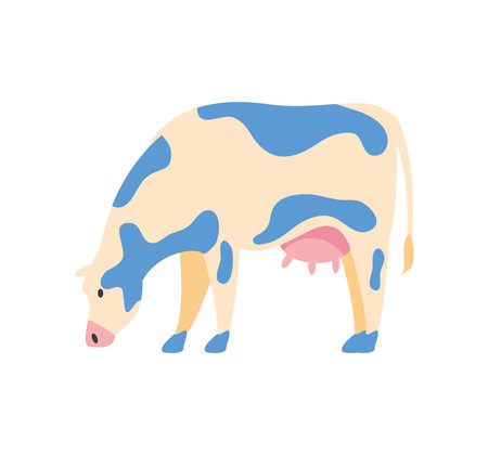 cartoon cow farm animalのイラスト素材