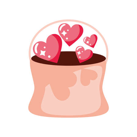 basket with love heartsのイラスト素材