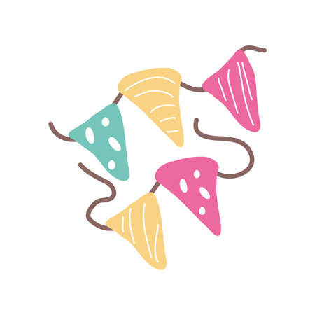 garland festive doodleのイラスト素材