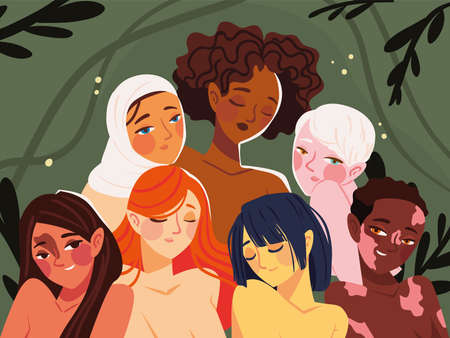 diversity and inclusion, group womenのイラスト素材