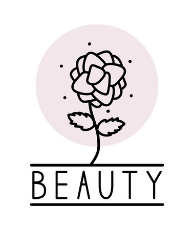 beauty flower stampのイラスト素材