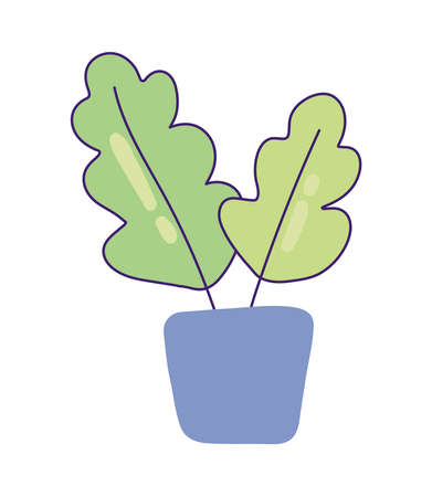 houseplant cartoon iconのイラスト素材