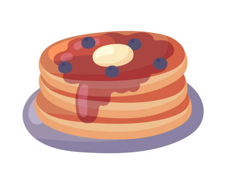 pancakes and syrup breakfastのイラスト素材