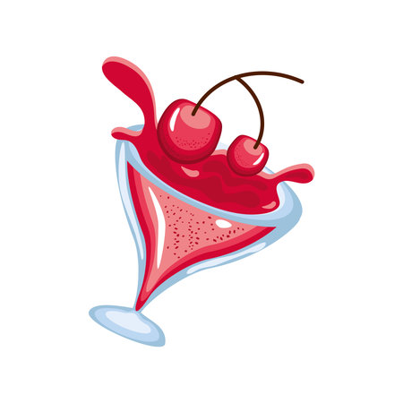 sweet cherries juiceのイラスト素材