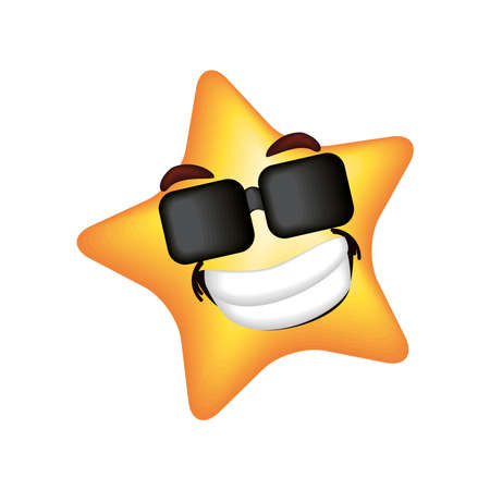 smile emoji starのイラスト素材