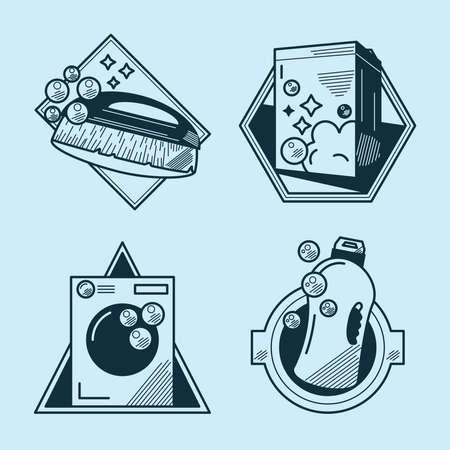 laundry products iconsのイラスト素材