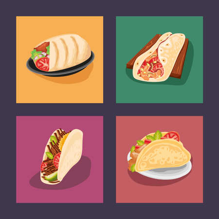 set of taco dayのイラスト素材