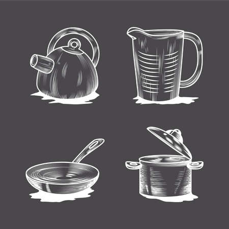 set icons kitchenのイラスト素材