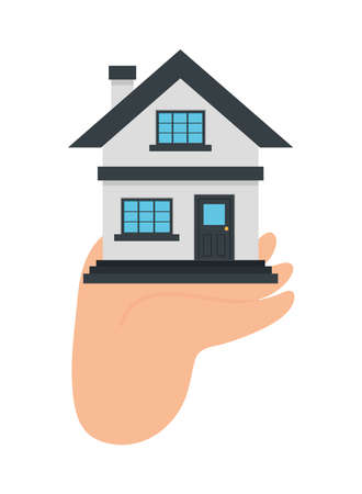 hand holding houseのイラスト素材