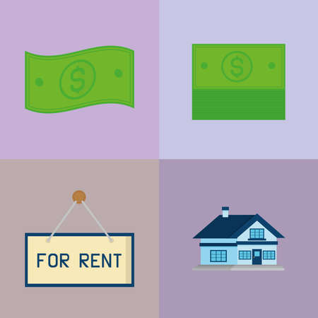 set of real estateのイラスト素材