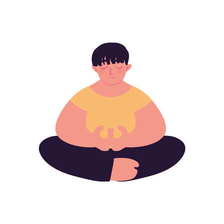 woman sitting meditatingのイラスト素材