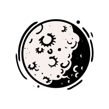 space moon retroのイラスト素材