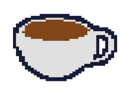 coffee cup pixel artのイラスト素材