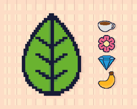 pixel art, setのイラスト素材