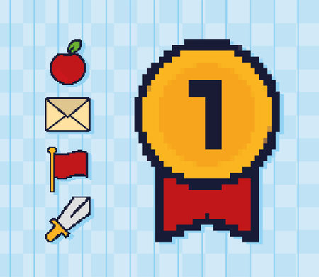 pixel art icons collectionのイラスト素材