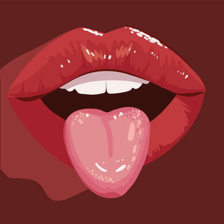 lips and tongue close upのイラスト素材