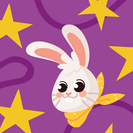 cute rabbit faceのイラスト素材