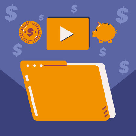marketing video and moneyのイラスト素材