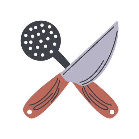 skimmer and knife kitchenのイラスト素材