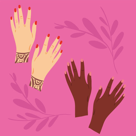 diversity and inclusion, female handsのイラスト素材