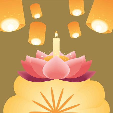 loy krathong, conceptのイラスト素材
