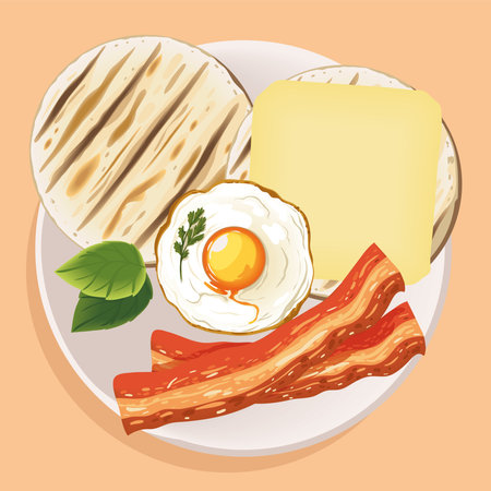 breakfast food nutritionのイラスト素材