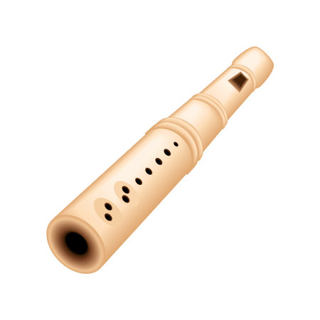 realistic flute instrumentのイラスト素材