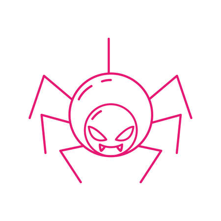 neon halloween spiderのイラスト素材