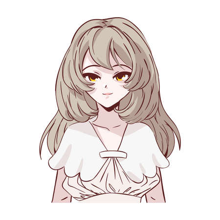 anime cute womanのイラスト素材