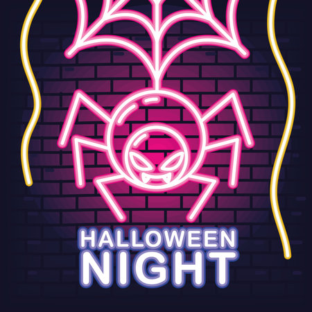 halloween night neonのイラスト素材