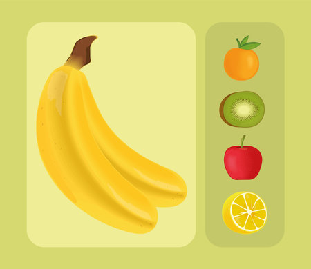 icons fruits realisticのイラスト素材