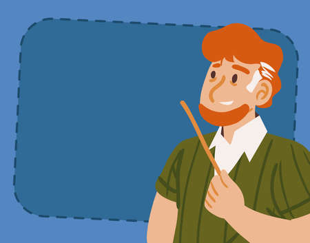 teacher holding and a wandのイラスト素材