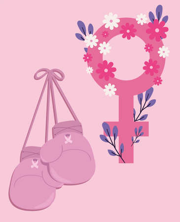 breast cancer, female genderのイラスト素材