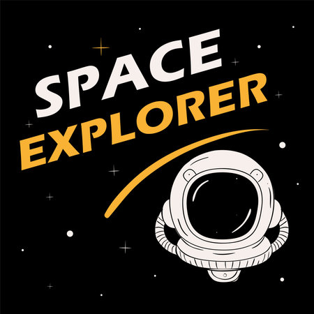 space explorer astronaut retroのイラスト素材