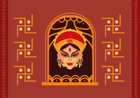 navatri goddess durgaのイラスト素材