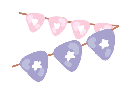birthday bunting decorationのイラスト素材