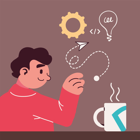 guy work design and developmentのイラスト素材