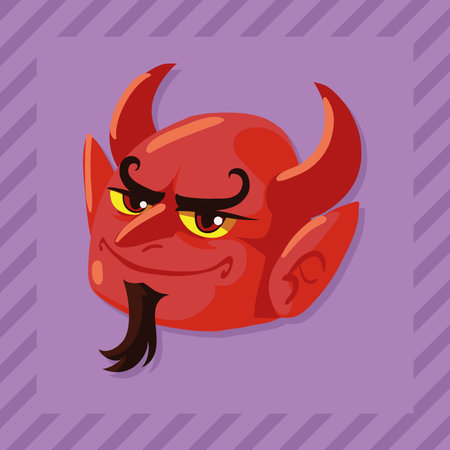 halloween devil face character