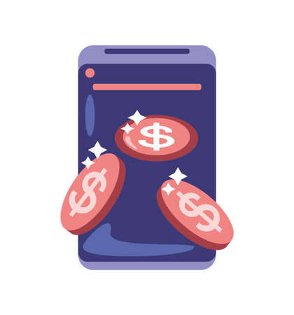 smartphone money incomeのイラスト素材