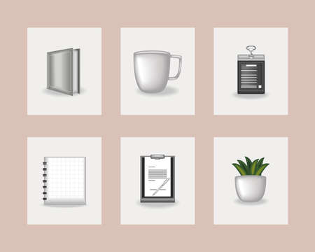 mockup office stationeryのイラスト素材